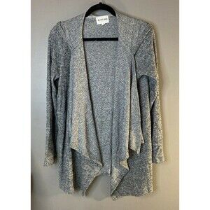 Olive Oak Women's Size M Open Front Drape Cardigan Sweater Fix Miah Hooded Gray